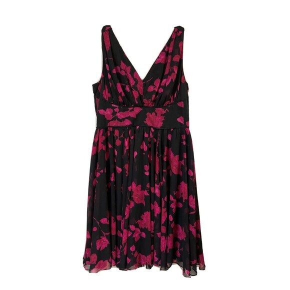 Boston Proper Dress Size 14 Lost Rose Tea Swing Halter Black‎ Cocktail Party - Picture 1 of 4